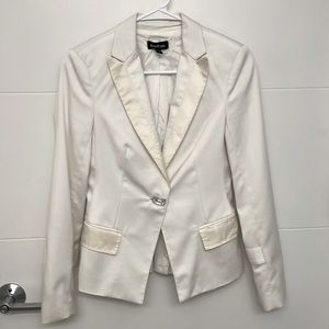 Bebe White Suit Jacket with Jewel Buttons